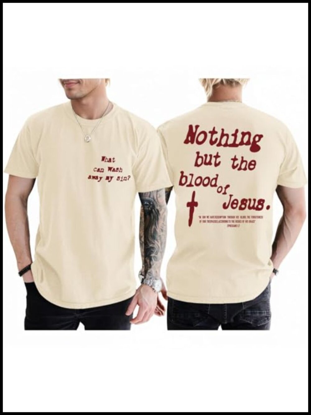 Men's Christian Faith Bible Verse Graphic T-Shirt Crew Neck Short Sleeve